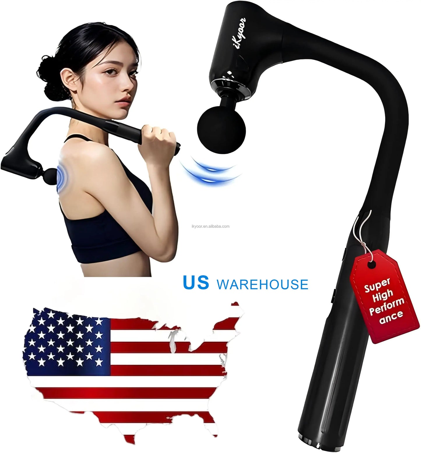 OEM Deep Tissue Electric Massager Professional Massage Guns Long Handle Premium Body Massage Gun
