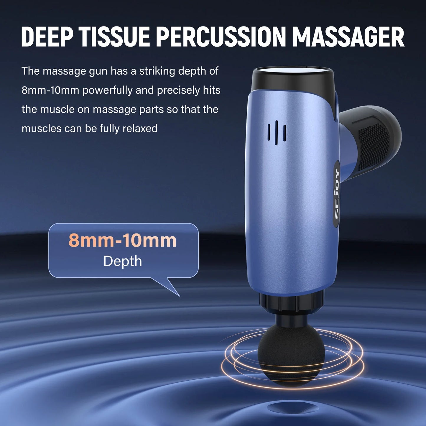Sejoy 30 speeds Massage Gun Percussion Massager Fascia Gun Deep Tissue Muscle Vibrating Relax